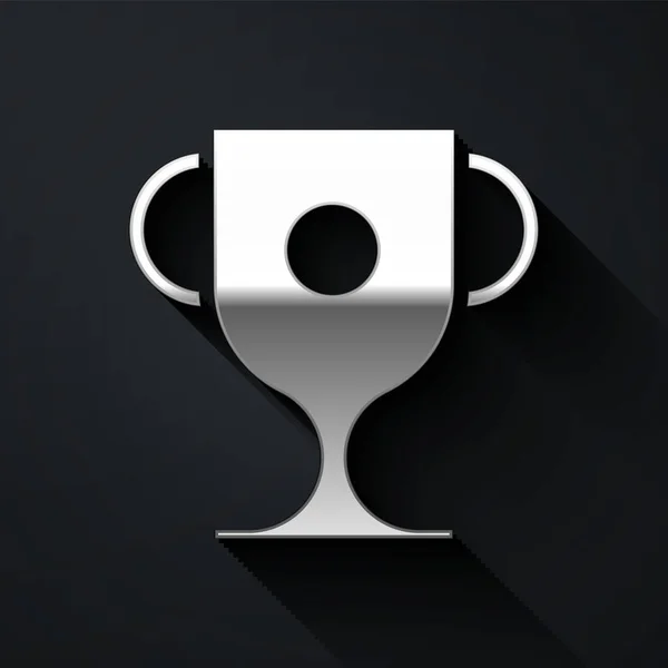 Ikona Silver Award Cup Izolované Černém Pozadí Symbol Vítězné Trofeje — Stockový vektor