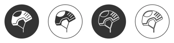 Black Helmet Icon Isolated White Background Extreme Sport Sport Equipment — Stock Vector