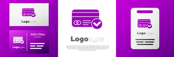 Logotype Icône Carte Crédit Isolé Sur Fond Blanc Paiement Ligne — Image vectorielle