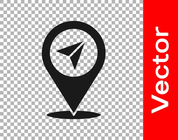 Black Map Pin Icon Isoliert Auf Transparentem Hintergrund Navigation Zeiger — Stockvektor