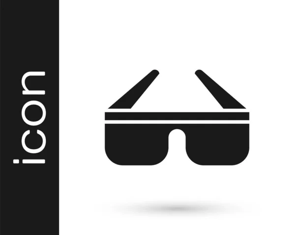 Icono Gris Gafas Cine Aislado Sobre Fondo Blanco Ilustración Vectorial — Vector de stock