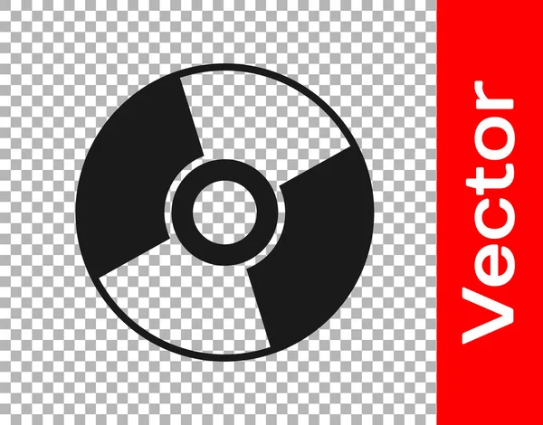 Icono Dvd Negro Aislado Sobre Fondo Transparente Signo Disco Compacto — Vector de stock