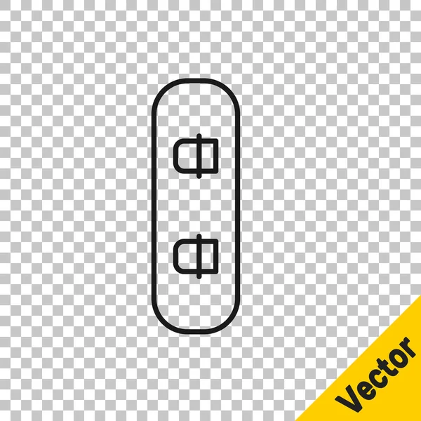 Black Line Snowboard Symbol Isoliert Auf Transparentem Hintergrund Snowboard Ikone — Stockvektor
