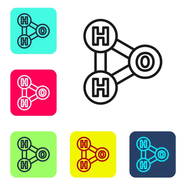 Schwarze Linie Chemische Formel Für Wassertropfen H2O Förmiges Symbol Isoliert — Stockvektor