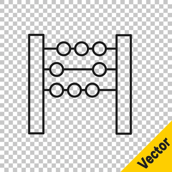 Línea Negra Icono Abacus Aislado Sobre Fondo Transparente Marco Conteo — Vector de stock