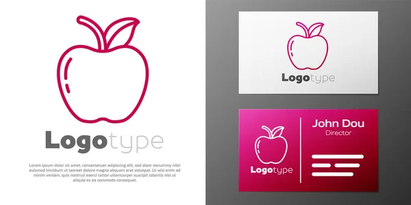 Logotyp Linie Apple Symbol Isoliert Auf Weißem Hintergrund Obst Mit — Stockvektor