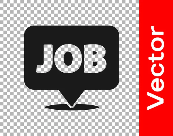Schwarze Sprechblase Mit Job Symbol Auf Transparentem Hintergrund Rekrutierungs Oder — Stockvektor