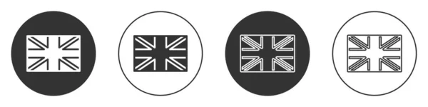 Drapeau Noir Grande Bretagne Icône Isolée Sur Fond Blanc Panneau — Image vectorielle