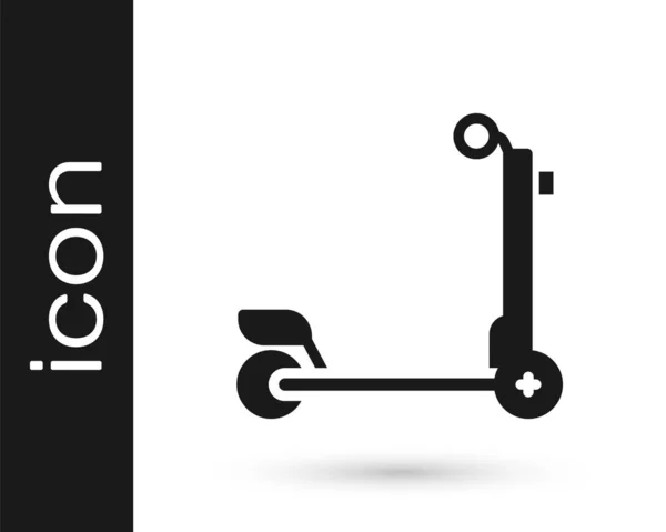 Icône Scooter Noir Isolé Sur Fond Blanc Vecteur — Image vectorielle