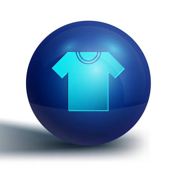 Icône Shirt Bleu Isolé Sur Fond Blanc Bouton Bleu Vecteur — Image vectorielle