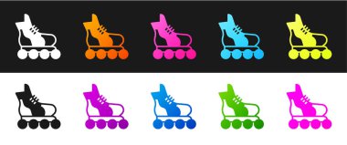 Paten simgesini siyah ve beyaz arkaplanda izole et. Vektör.