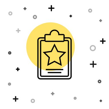 Siyah çizgi ABD Bağımsızlık Günü simgesi beyaz arka planda izole edildi. 4 Temmuz. Amerika Birleşik Devletleri ülkesi. Rastgele dinamik şekiller. Vektör.