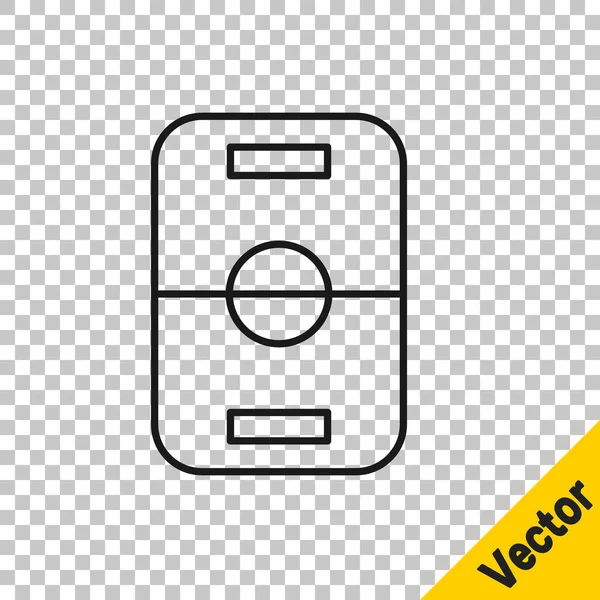 Schwarze Linie Hockeytisch Symbol Isoliert Auf Transparentem Hintergrund Vektor — Stockvektor
