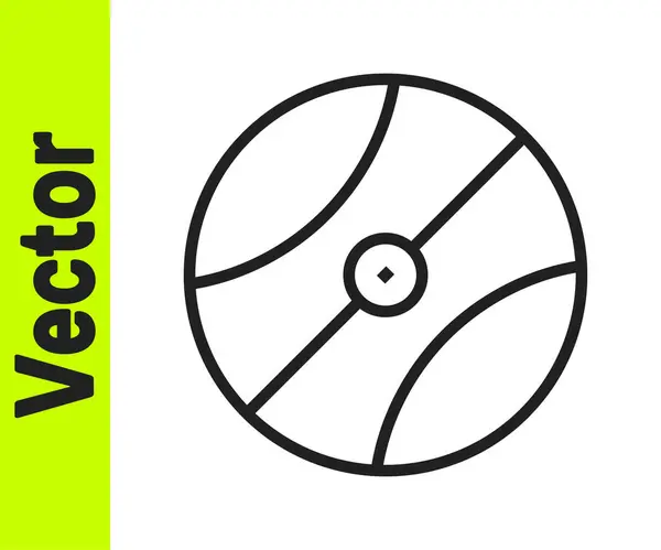 Schwarze Linie Basketballsymbol Isoliert Auf Weißem Hintergrund Sport Symbol Vektor — Stockvektor