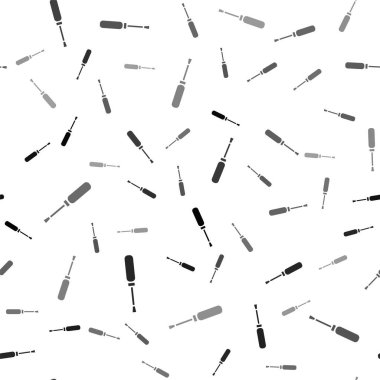 Siyah tornavida simgesi beyaz arkaplanda izole edilmiş kusursuz desen. Servis aracı sembolü. Vektör İllüstrasyonu.