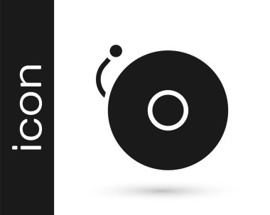 Gri zil simgesi beyaz arkaplanda izole edildi. Alarm sembolü, servis zili, el zili işareti, uyarı sembolü. Vektör İllüstrasyonu.