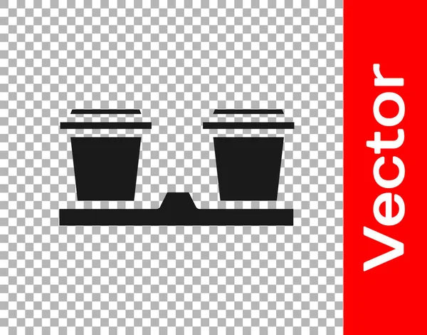 Schwarze Kaffeetasse Symbol Isoliert Auf Transparentem Hintergrund Vektorillustration — Stockvektor