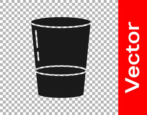 Schwarzes Glas Mit Wassersymbol Auf Transparentem Hintergrund Sodaglas Vorhanden Vektorillustration — Stockvektor