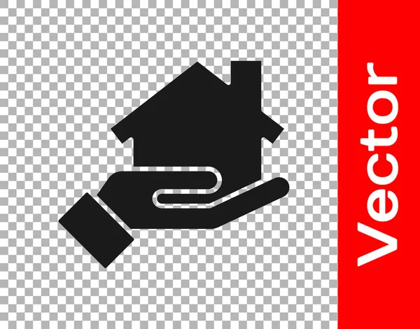 Schwarzes Maklersymbol Isoliert Auf Transparentem Hintergrund Hauskauf Vektorillustration — Stockvektor