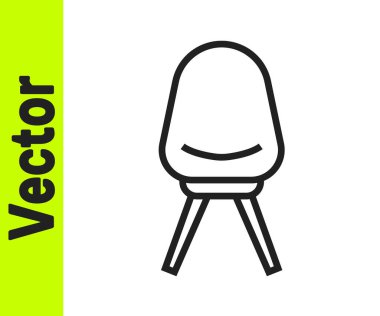 Beyaz arka planda siyah çizgi ofis koltuğu simgesi izole edildi. Vektör İllüstrasyonu.