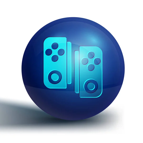 Icône Manette Bleue Isolée Sur Fond Blanc Contrôleur Jeu Bouton — Image vectorielle