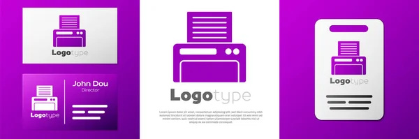 Logotype Printer Icon Isolated White Background Logo Design Template Element — Stock Vector