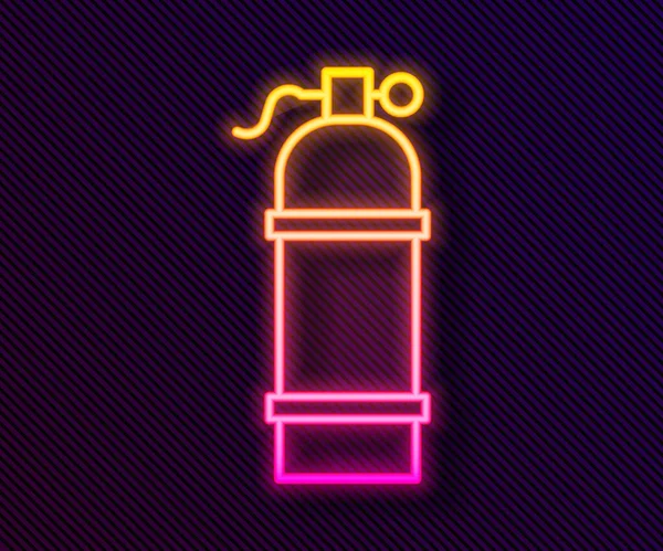 Gloeiende Neon Lijn Aqualung Icoon Geïsoleerd Zwarte Achtergrond Zuurstoftank Voor — Stockvector