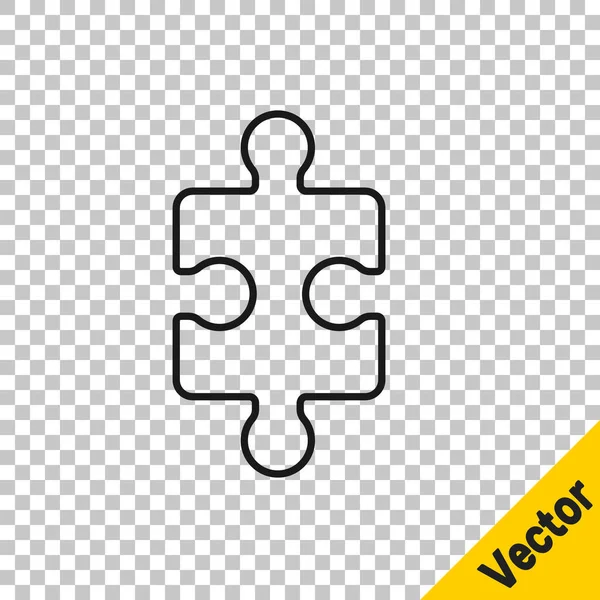 Fekete Vonal Darab Puzzle Ikon Elszigetelt Átlátszó Háttérrel Üzleti Marketing — Stock Vector