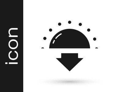 Siyah Günbatımı simgesi beyaz arkaplanda izole edildi. Vektör.