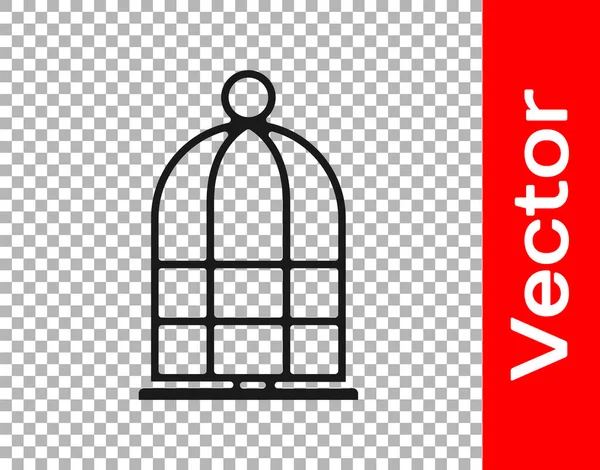 Gaiola Preta Para Pássaros Ícone Isolado Fundo Transparente Vetor — Vetor de Stock