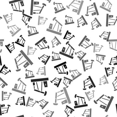 Siyah yağ pompası ya da pompa ikonu beyaz arka planda izole edilmiş pürüzsüz desen. Petrol platformu. Vektör.