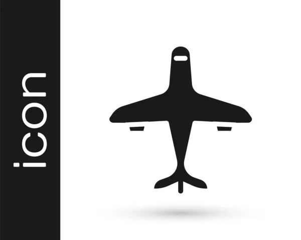 Ícone Black Plane Isolado Fundo Branco Ícone Avião Voador Sinal —  Vetores de Stock
