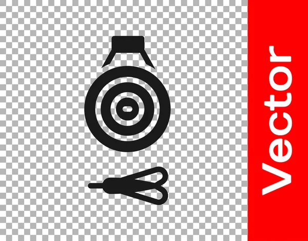 Черный Классический Дартс Значок Стрелки Изолированы Прозрачном Фоне Дартс Знак — стоковый вектор