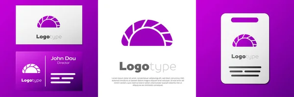 Logotype Dumpling Icon Isolated White Background Traditional Chinese Dish Logo — Stock Vector