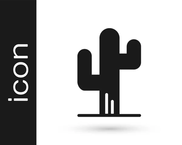 Schwarzes Kaktus Symbol Isoliert Auf Weißem Hintergrund Vektor — Stockvektor