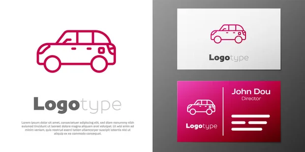 Logotype Ligne Icône Voiture Hayon Isolé Sur Fond Blanc Modèle — Image vectorielle