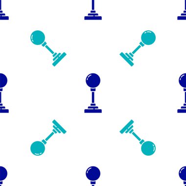 Atari makinesi simgesi için mavi Joystick beyaz arkaplanda izole edilmiş pürüzsüz desen. Joystick oyun alanı. Vektör İllüstrasyonu.