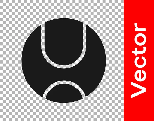Schwarzes Tennisball Symbol Isoliert Auf Transparentem Hintergrund Sportgeräte Vektorillustration — Stockvektor