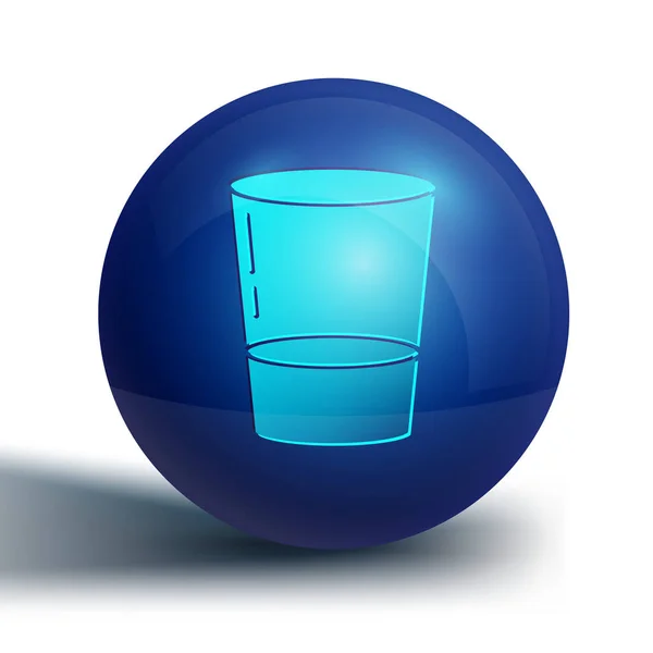 Blauw Glas Met Waterpictogram Geïsoleerd Witte Achtergrond Natriumglas Blauwe Cirkel — Stockvector