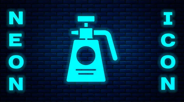 Leuchtende Neon Garden Sprayer Für Wasser Dünger Chemikalien Symbol Isoliert — Stockvektor