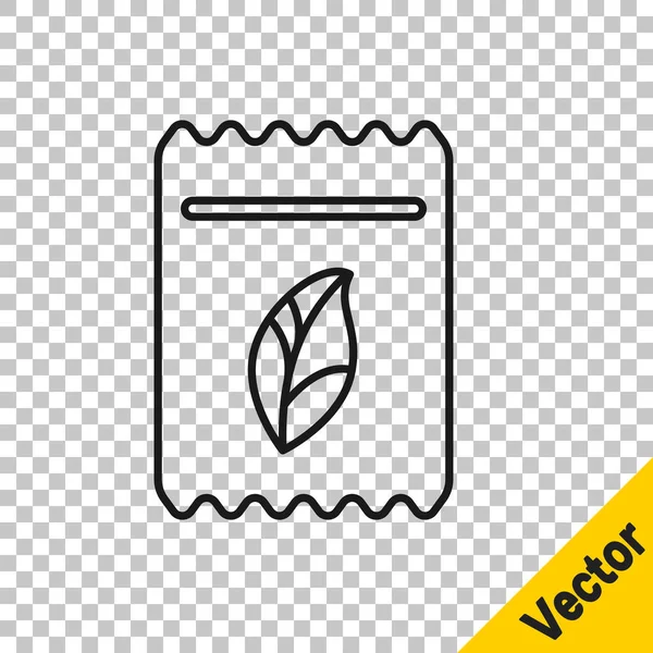 Ligne Noire Emballage Rempli Graines Une Icône Végétale Spécifique Isolées — Image vectorielle