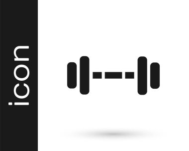 Gri Dumbbell simgesi beyaz arkaplanda izole edilmiş. Kas kaldırma ikonu, fitness halteri, spor aletleri, egzersiz yaban domuzu. Vektör İllüstrasyonu.