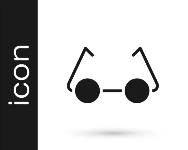 Γκρι Γυαλιά Εικονίδιο Απομονώνονται Λευκό Φόντο Σύμβολο Πλαισίου Γυαλιών Εικονογράφηση — Διανυσματικό Αρχείο
