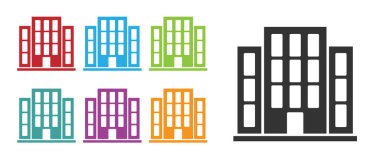 Siyah Saray simgesi beyaz arkaplanda izole edildi. Ev sembolü. Simgeleri renklendirin. Vektör İllüstrasyonu.