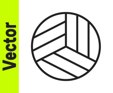 Siyah çizgi voleybol ikonu beyaz arka planda izole edildi. Spor malzemeleri. Vektör İllüstrasyonu.