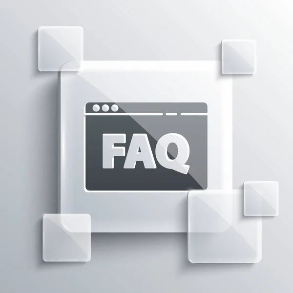 Gris Navegador Faq Icono Aislado Sobre Fondo Gris Protocolo Comunicación — Vector de stock