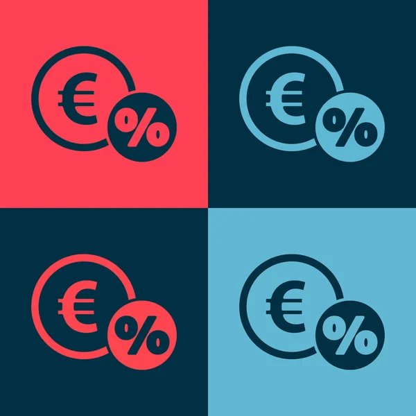 Pop Art Geld Munt Met Procent Pictogram Geïsoleerd Kleur Achtergrond — Stockvector