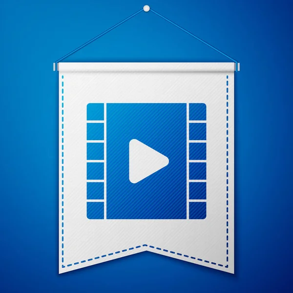 Піктограма Blue Play Video Ізольована Синьому Фоні Фільм Ігровим Знаком — стоковий вектор