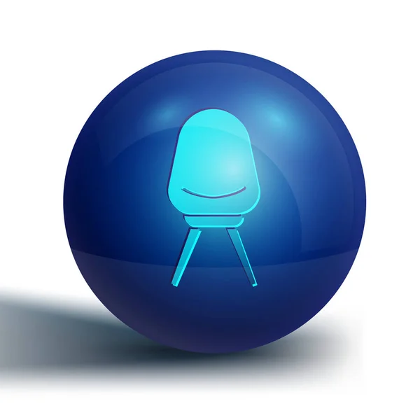 Blaues Bürostuhl Symbol Isoliert Auf Weißem Hintergrund Blauer Kreis Knopf — Stockvektor