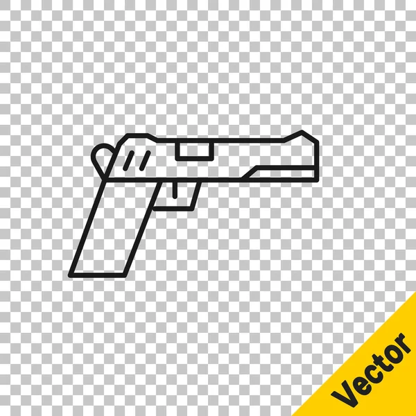 Icono Pistola Pistola Negra Aislado Sobre Fondo Transparente Pistola Policial — Vector de stock